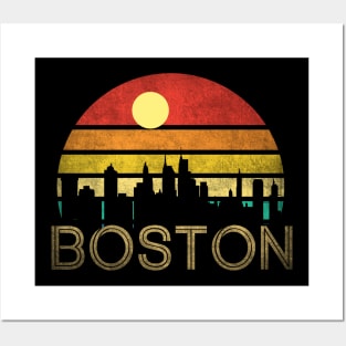 Vintage sunset Boston Posters and Art